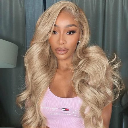 Ash Blonde Color 13×6 Lace Frontal Wig Body Wave And Straight Human Hair Wig