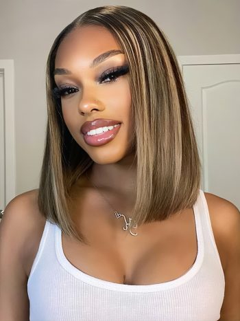 Glueless Highlight 1b/22 Bob Wig 6×5 Pre-Cut HD Lace Wig Wear & Go