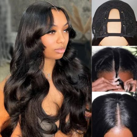 Butterfly Layered Cuts Loose Body Wave U Part Wig Human Hair Wigs 180% Density