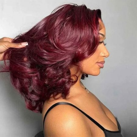 Butterfly Haircut 99J Burgundy Color Loose Wave Glueless Wigs Pre-Cut 6×5 Lace Wigs