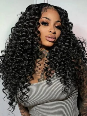 Fluffy Bomb Deep Wave Wig 6×5 Pre-cut Lace Pull Go Glueless Wig 180% Density