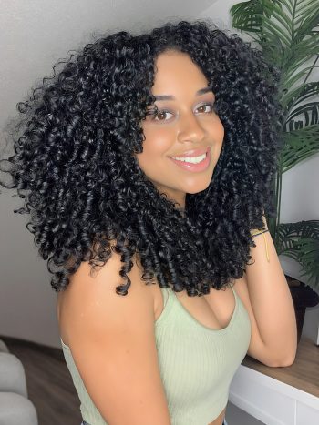 Burmese Curly Half Wig With Spiral Curly Ends Flip Over Human Hair Wig