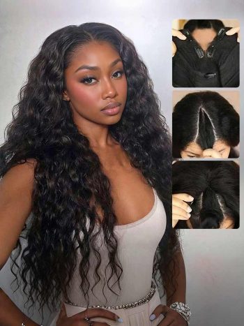 Summer Vibe Beach Curly V Part Wig Human Hair Wig 250% Density