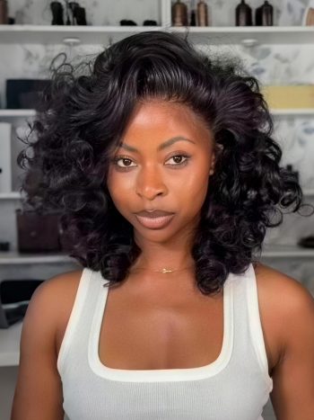 Blowout Hair Natural Overnight Yaki Bouncy Loose Half Wig Human Hair Wig